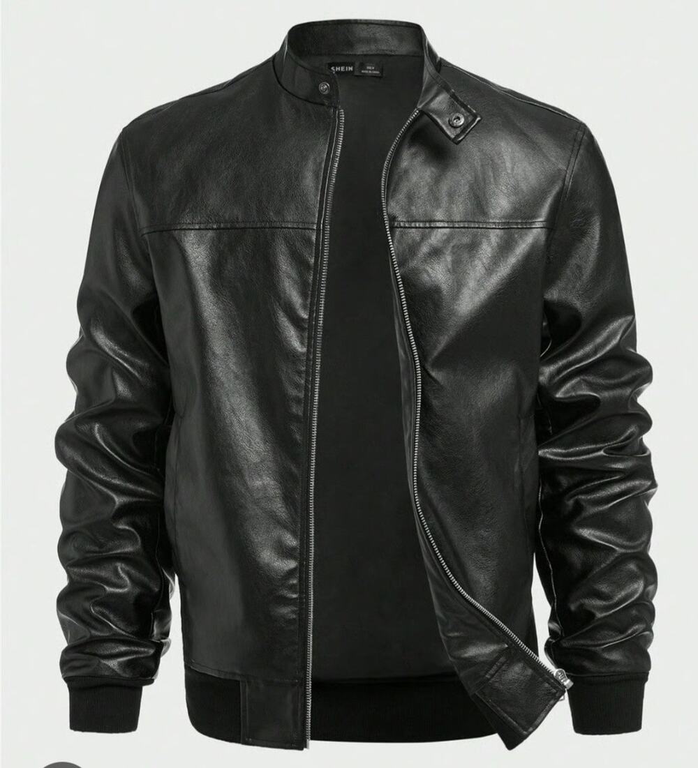 Manfinity Vegan Leather Pleather Jacket Coat Mens XXL Biker Grunge Goth